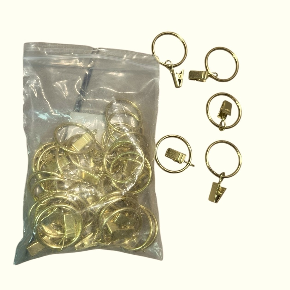 New 40 Pieces Gold Curtain Clip Rings